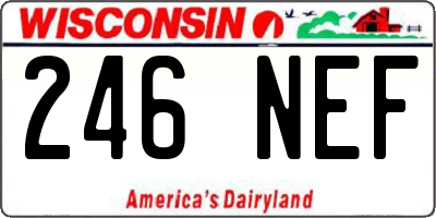 WI license plate 246NEF