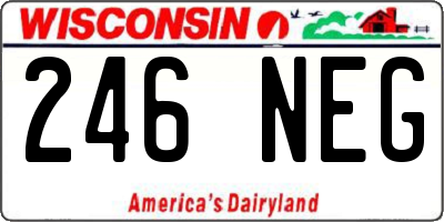 WI license plate 246NEG