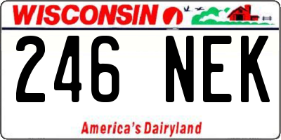WI license plate 246NEK