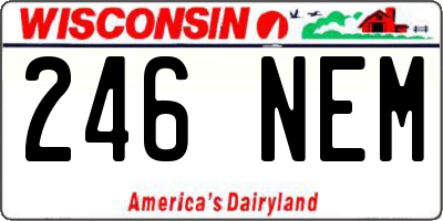WI license plate 246NEM