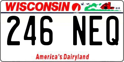 WI license plate 246NEQ
