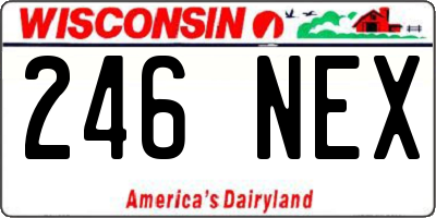 WI license plate 246NEX