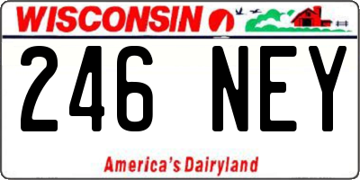 WI license plate 246NEY