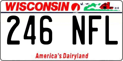 WI license plate 246NFL