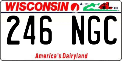 WI license plate 246NGC