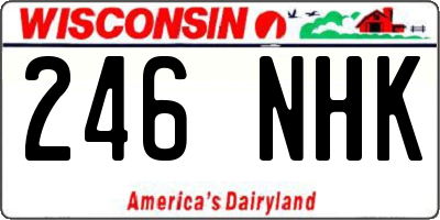 WI license plate 246NHK