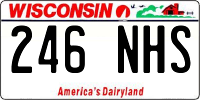 WI license plate 246NHS