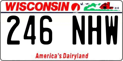 WI license plate 246NHW