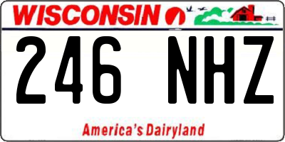 WI license plate 246NHZ