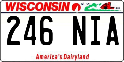WI license plate 246NIA