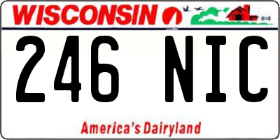 WI license plate 246NIC