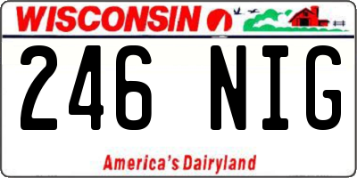 WI license plate 246NIG