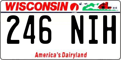 WI license plate 246NIH