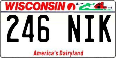 WI license plate 246NIK