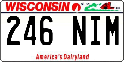 WI license plate 246NIM