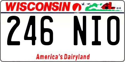 WI license plate 246NIO