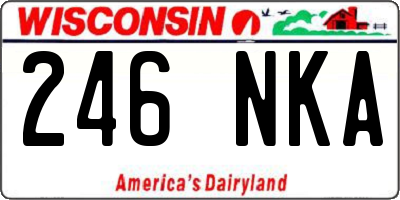 WI license plate 246NKA