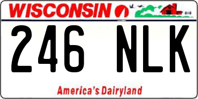 WI license plate 246NLK