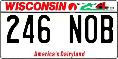 WI license plate 246NOB