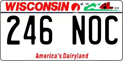 WI license plate 246NOC