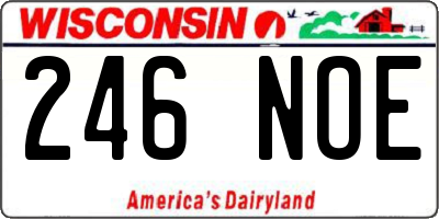WI license plate 246NOE