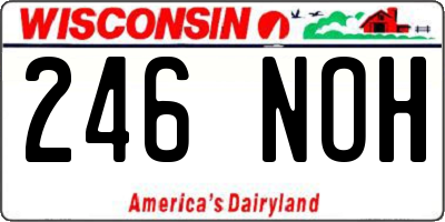 WI license plate 246NOH