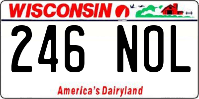 WI license plate 246NOL