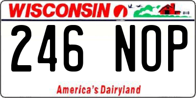 WI license plate 246NOP