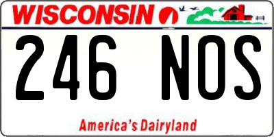 WI license plate 246NOS