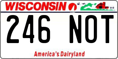 WI license plate 246NOT