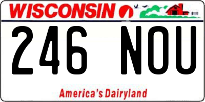 WI license plate 246NOU