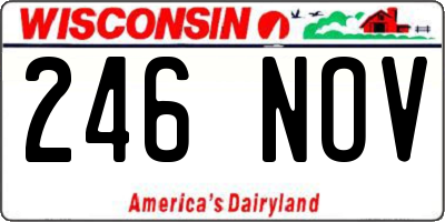 WI license plate 246NOV