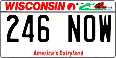 WI license plate 246NOW