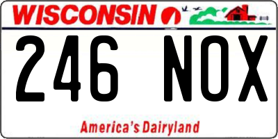 WI license plate 246NOX