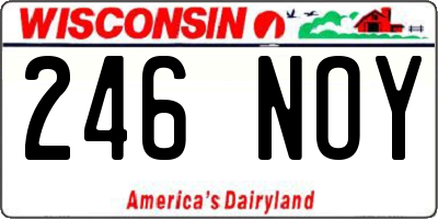 WI license plate 246NOY