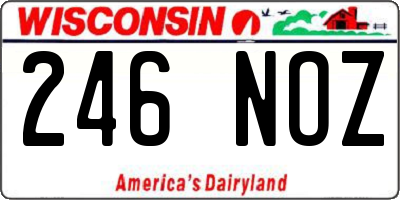 WI license plate 246NOZ