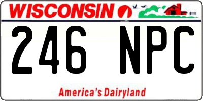 WI license plate 246NPC