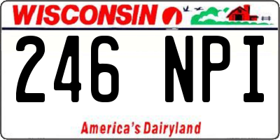 WI license plate 246NPI