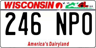 WI license plate 246NPO