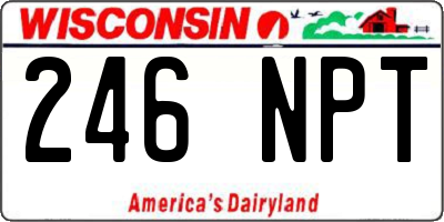 WI license plate 246NPT