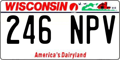 WI license plate 246NPV