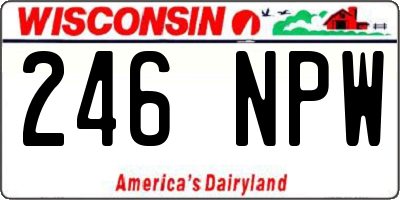 WI license plate 246NPW