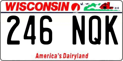 WI license plate 246NQK