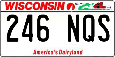 WI license plate 246NQS