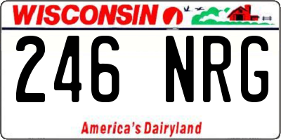 WI license plate 246NRG