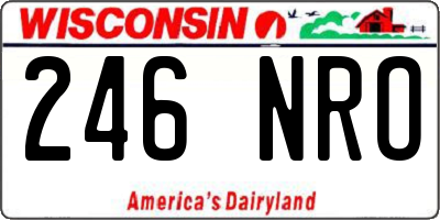 WI license plate 246NRO