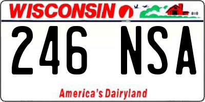WI license plate 246NSA