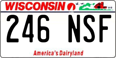 WI license plate 246NSF