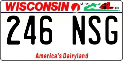 WI license plate 246NSG