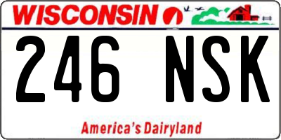WI license plate 246NSK